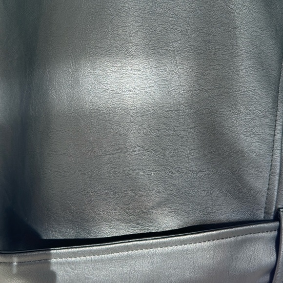 NOISY MAY & ONLY SLADE OVERSIZED FAUX LEATHER JACKET - Picture 4 of 7